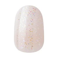 Kiss Gel Fantasy Dreamdust Press-On Nails, "Mood Dust", White, Short Coffin, 31 Count