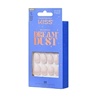 Kiss Gel Fantasy Dreamdust Press-On Nails, "Mood Dust", White, Short Coffin, 31 Count