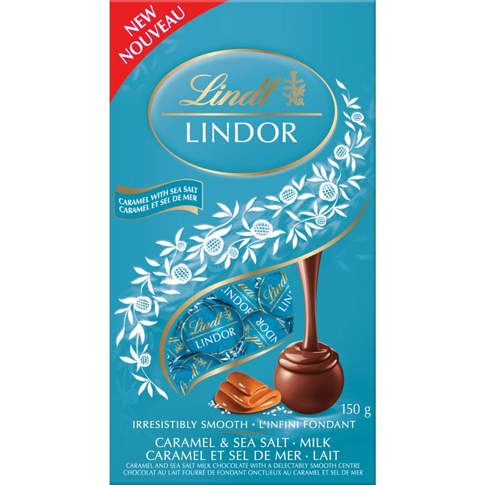 LINDOR Milk Caramel Sea Salt Chocolate Truffles Bag