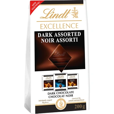 Mini barres de chocolat noir assorties