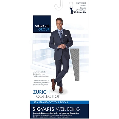 Sea Island Coton, bas de compression, homme, noir