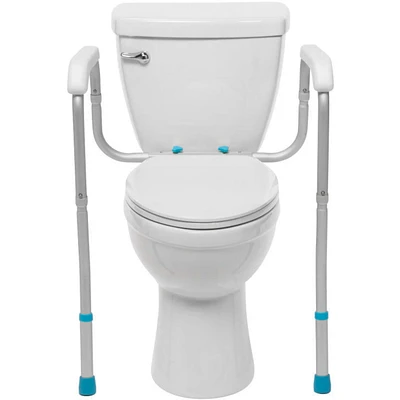 Rails de sécurité pour toilettes réglables, au sol