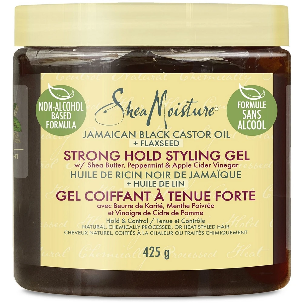 Gel Coiffant à Tenue Forte SheaMoisture Huile de Ricin Noire de Jamaïque avec Huile de Lin