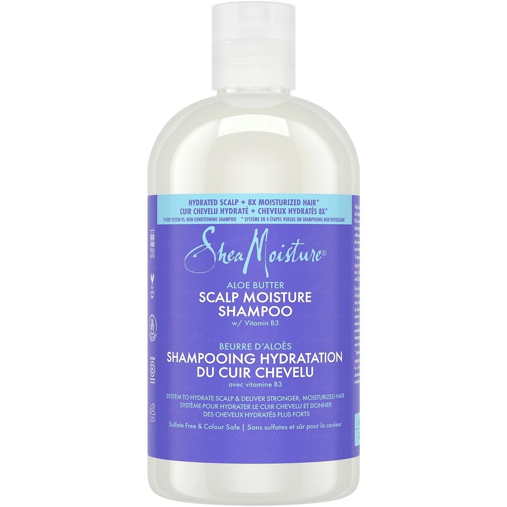 Shampooing Hydratation du Cuir Chevelu SheaMoisture Beurre d'Aloès avec vitamine B3 pour un cuir chevelu hydraté et des cheveux plus forts et hydratés