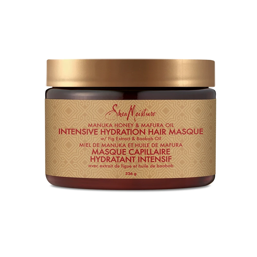 Hydratation intensive Cheveux Masque cheveux traitement pour les cheveux secs et abîmés Manuka Miel & Mafura Huile traitement de conditionnement profond avec extrait de figue 326 g