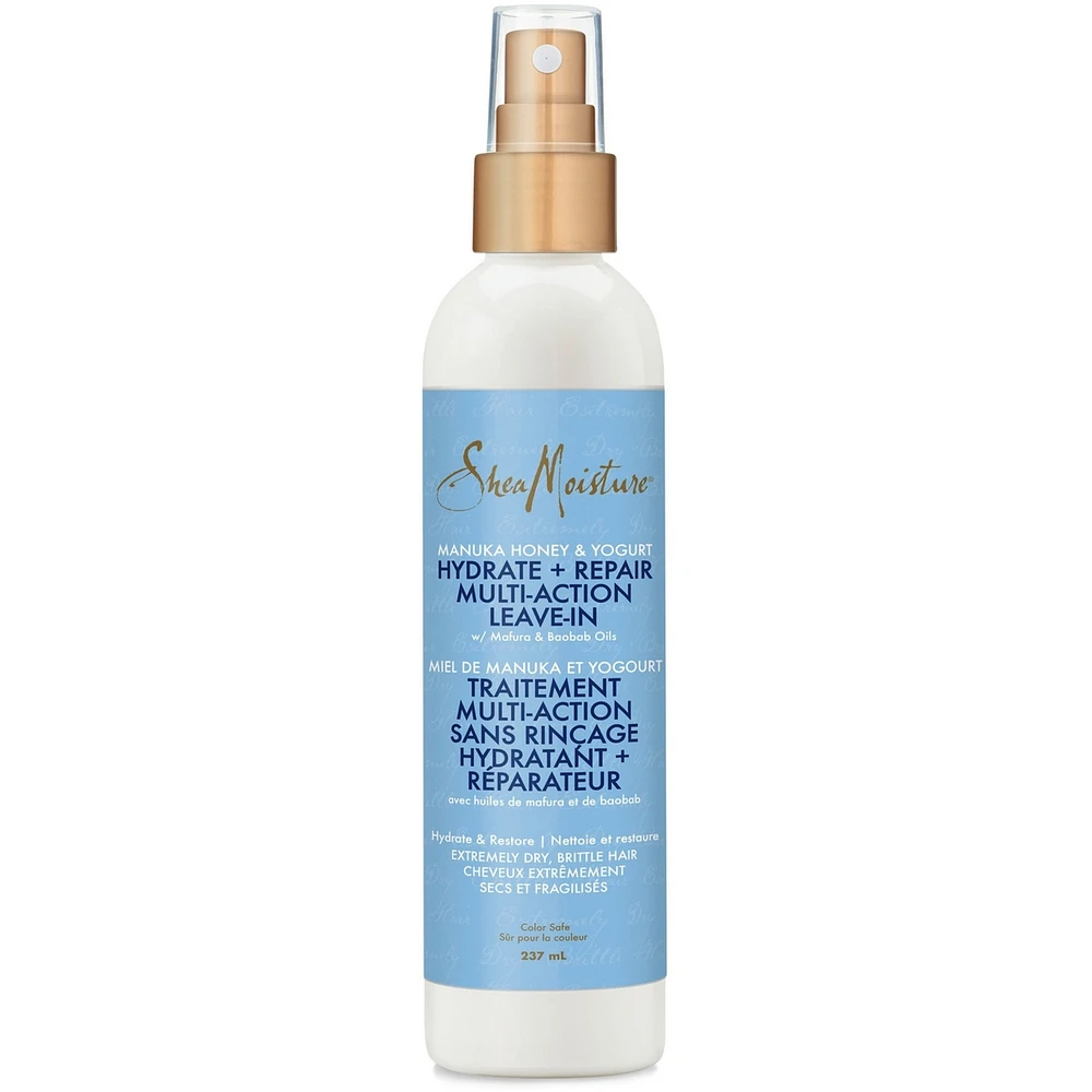 Hydrate + Réparation Multi-Action Leave-In Hair Treatment pour les cheveux extrêmement secs et cassants Manuka Honey & Yogourt couleur sans danger leave-in conditionneur 237 ml