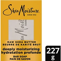 SheaMoisture  Savon en Barre Hydrate et Restaure la Peau Sèche Beurre de Karité Brut avec des nutriments de karité hydratants pendant 24 heures pour une peau saine et éclatante, 227g