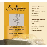 SheaMoisture  Savon en Barre Hydrate et Restaure la Peau Sèche Beurre de Karité Brut avec des nutriments de karité hydratants pendant 24 heures pour une peau saine et éclatante, 227g