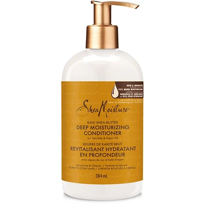 Revitalisant Hydratant en Profondeur Restaurateur SheaMoisture Beurre de Karité Brut pour cheveux bouclés avec algues de mer et huile d'argan 384 ml