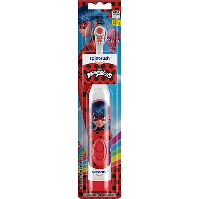 Kids Battery Powered Toothbrush, Soft Bristles, Miraculous Lady Bug