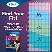 TENA Stylish Black Underwear Maximum Absorbency, Large, 16 Count