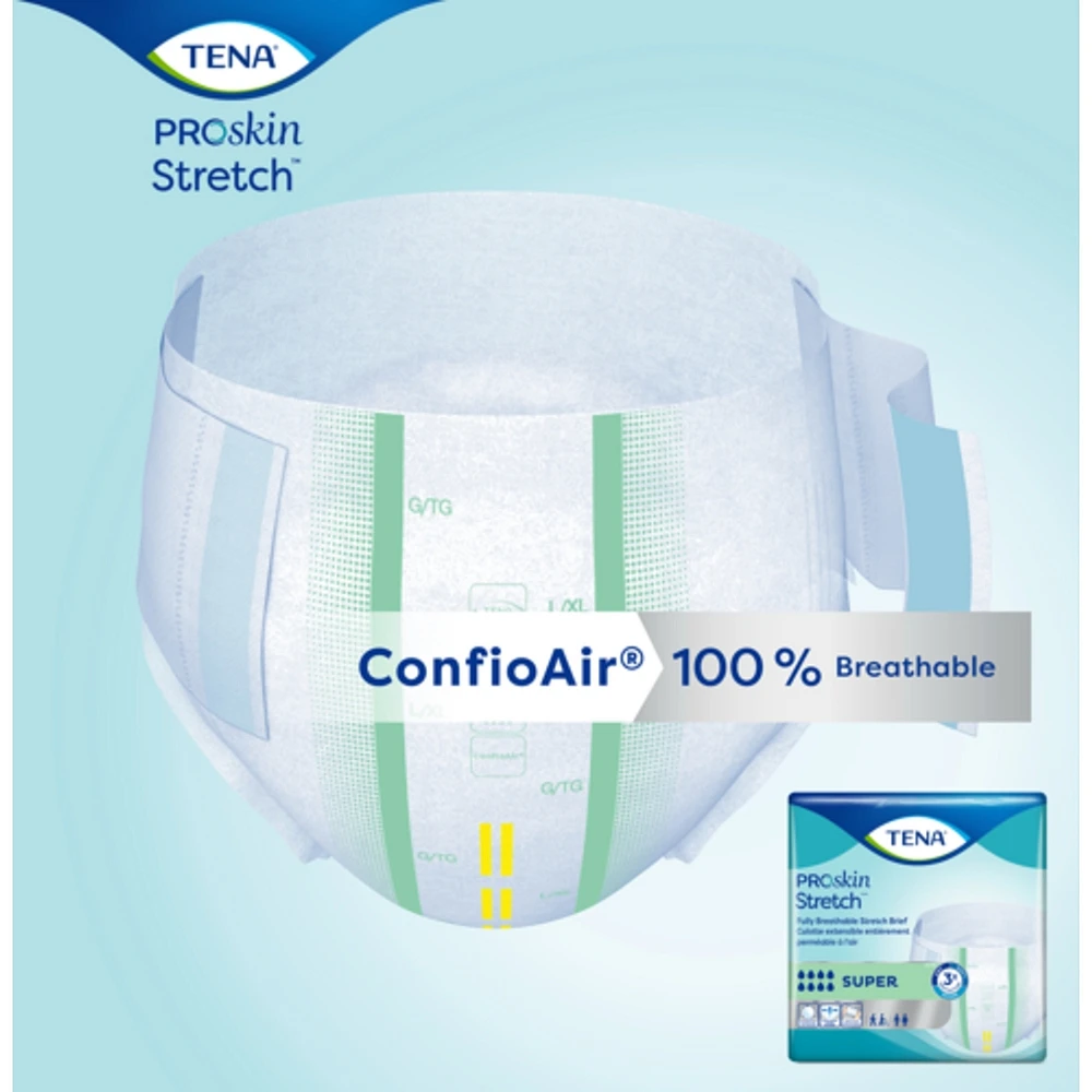 Stretch Adult Incontinence Brief, Super Absorbency, Medium/Regular, Green