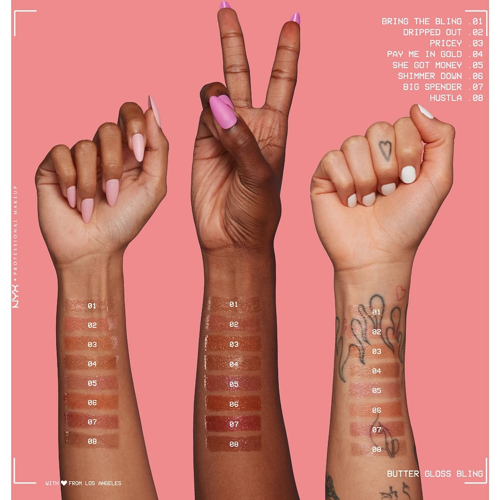 Butter Gloss Bling Lip Gloss, Non- Sticky High Shine, Universally Flattering