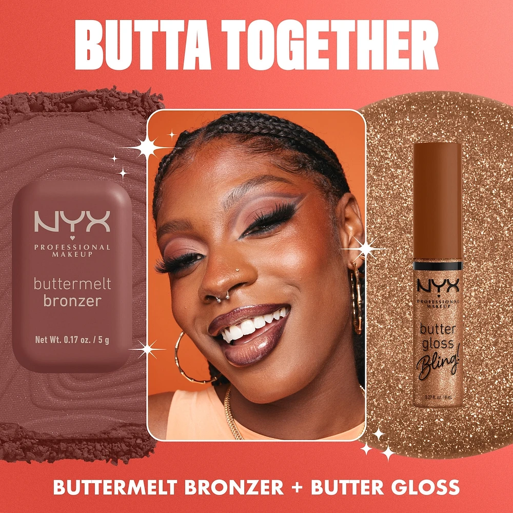 Butter Gloss Bling Lip Gloss, Non- Sticky High Shine, Universally Flattering