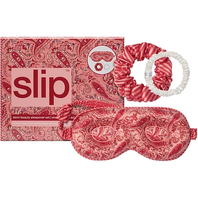 slip ensemble de soirée pyjama beauté pure soie - demi