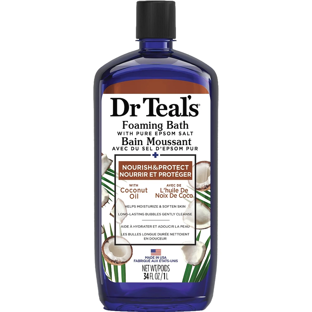 Bain Moussant avec Du Sel D'Epsom Pur, Nourrir et Protéger avec de L'huile De Noix De Coco