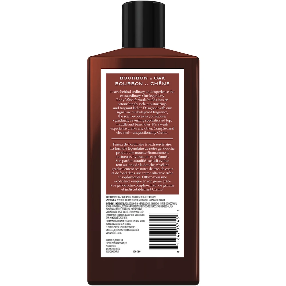 Cremo Bourbon & Oak Body Wash for Men, 473 mL