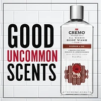 Cremo Bourbon & Oak Body Wash for Men, 473 mL