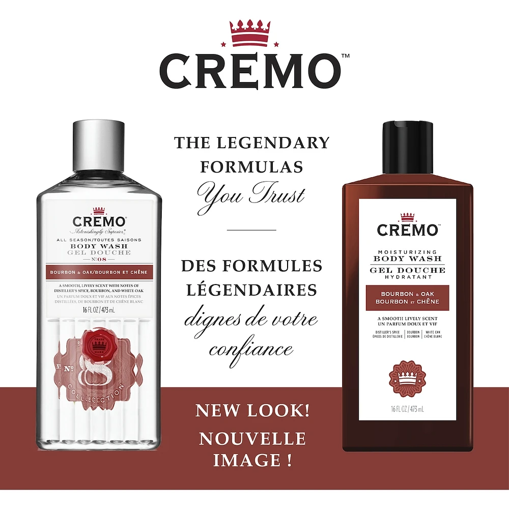 Cremo Bourbon & Oak Body Wash for Men, 473 mL