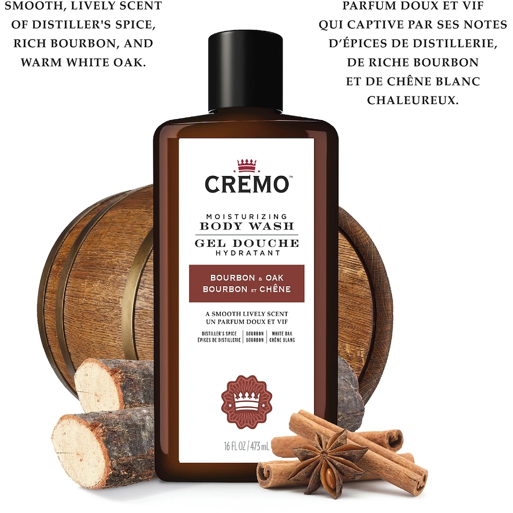 Cremo Bourbon & Oak Body Wash for Men, 473 mL