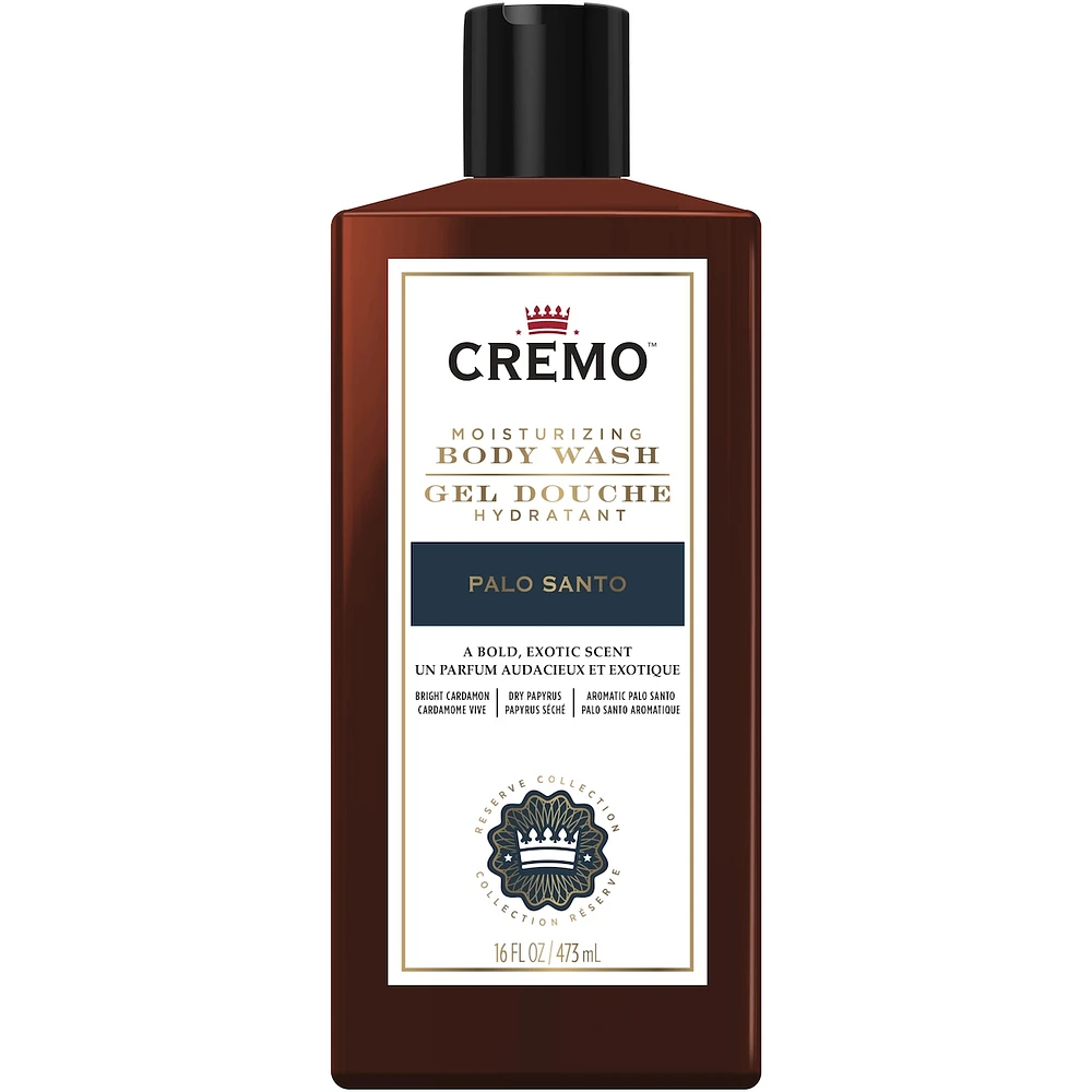 Gel douche au parfum de palo santo de marque Cremo, 473 mL
