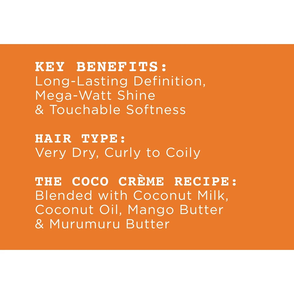 Coco Creme Masque capillaire hydratant et revitalisant profond à l'huile de noix de coco et au beurre de mangue