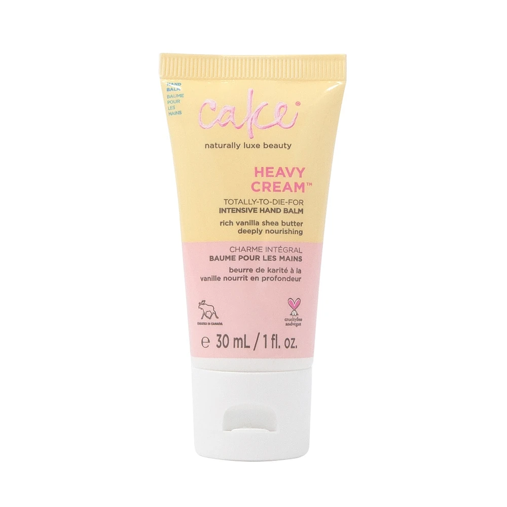Cake Beauty Repairing Hand Cream, Heavy Cream – Intensive, Deeply Nourishing Hand Cream - Shea Butter, Coconut Oil, Aloe Vera & Green Tea – Vanilla Hand Cream for Dry Hands - Travel Size - 1 Oz. / 30 mL