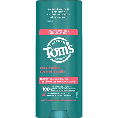 Déodorant naturel pour femmes et hommes Tom’s of Maine Rose et vanille, sans aluminium, 92 g