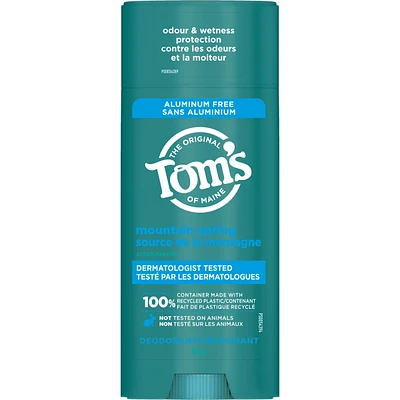 Déodorant naturel pour hommes et femmes Tom’s of Maine Source de la montagne, sans aluminium, 92 g