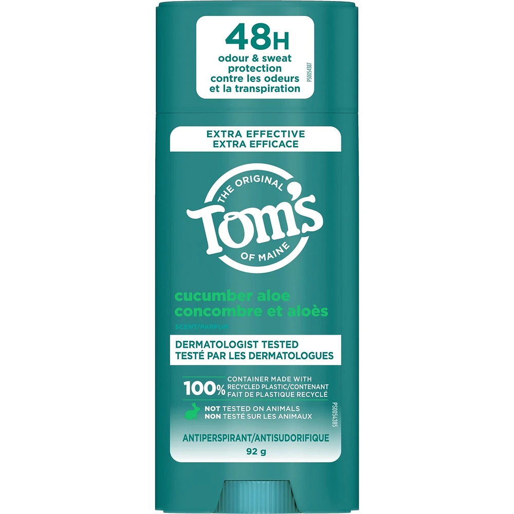 Antisudorifique Tom's of Maine Concombre et aloès pour les femmes et les hommes, 92 g