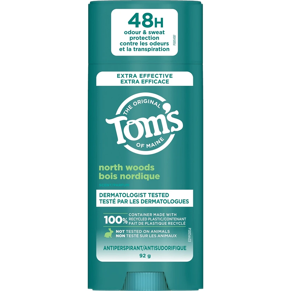 Antisudorifique Tom's of Maine Bois nordique pour les hommes et les femmes, avec aluminium recyclé, 92 g