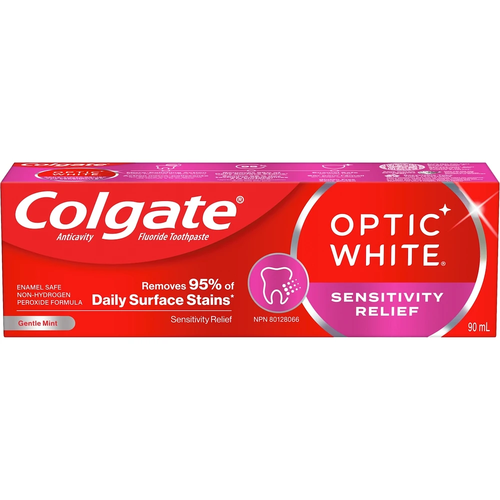 Optic White Sensitivity Relief Toothpaste, Gentle Mint