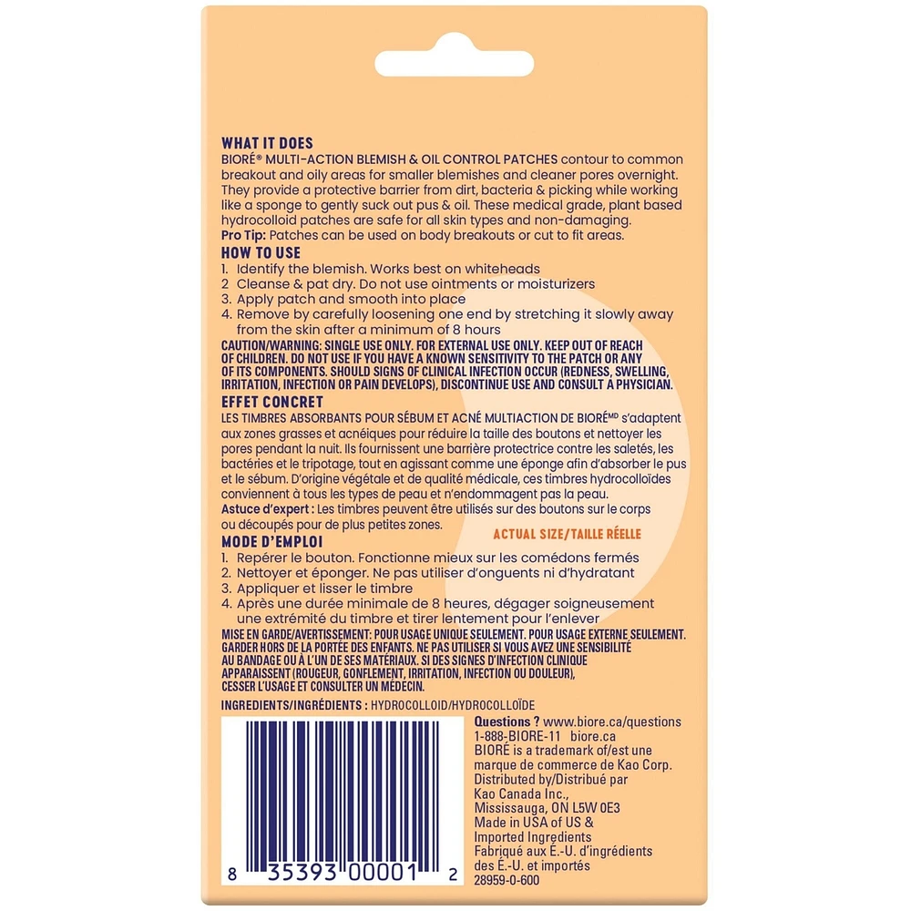 Multi Action Blemish & Oil Absorbing Patches | Hydrocolloid Patch for Oily Skin, Large Patches