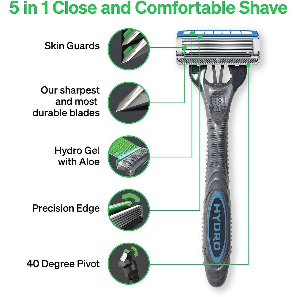 Schick Hydro Sensitive Skin Disposable Men’s Razor, 2 Disposable Razors