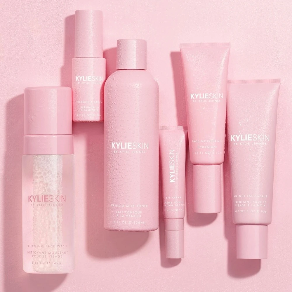 6-Piece Full Regimen Set: foaming face wash, face scrub, milk toner, vitamin c serum, moisturizer, eye cream