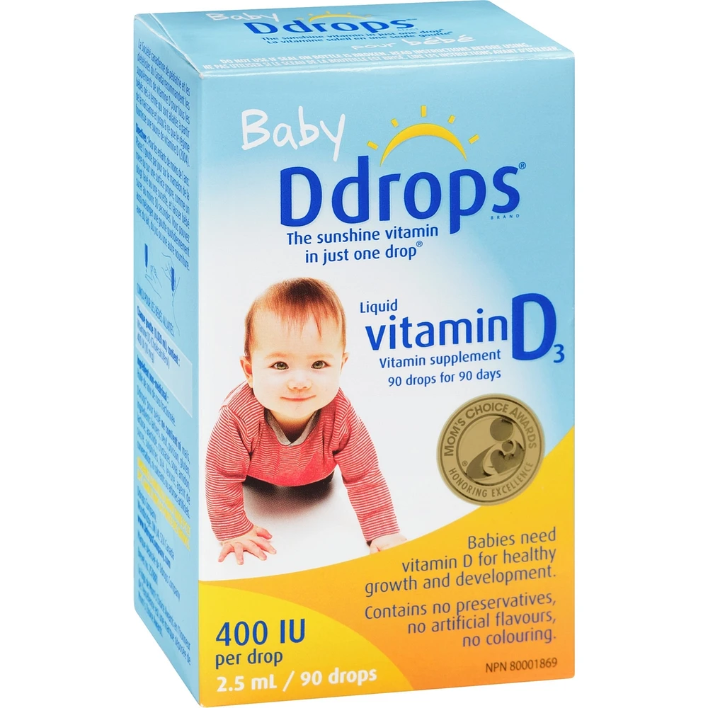 Baby Ddrops 400 IU Vitamin D3, 90 drops