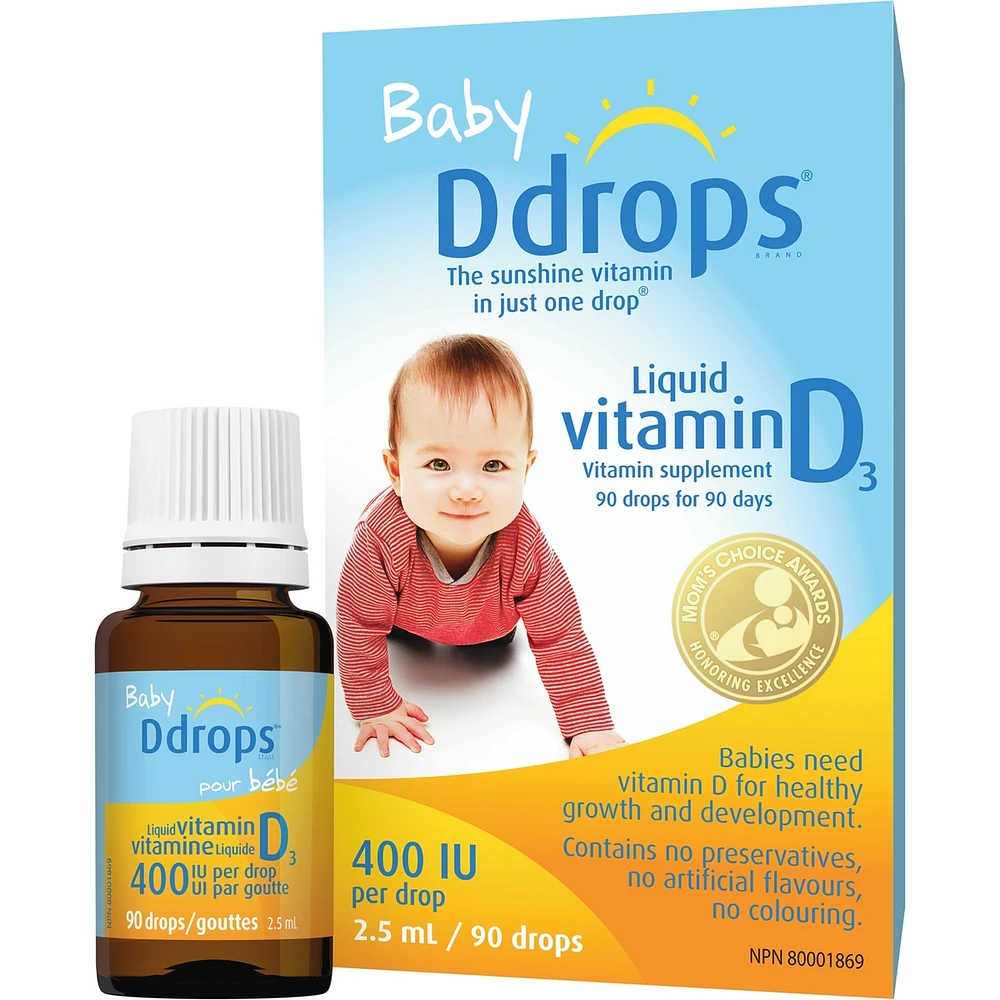 Baby Ddrops 400 IU Vitamin D3, 90 drops