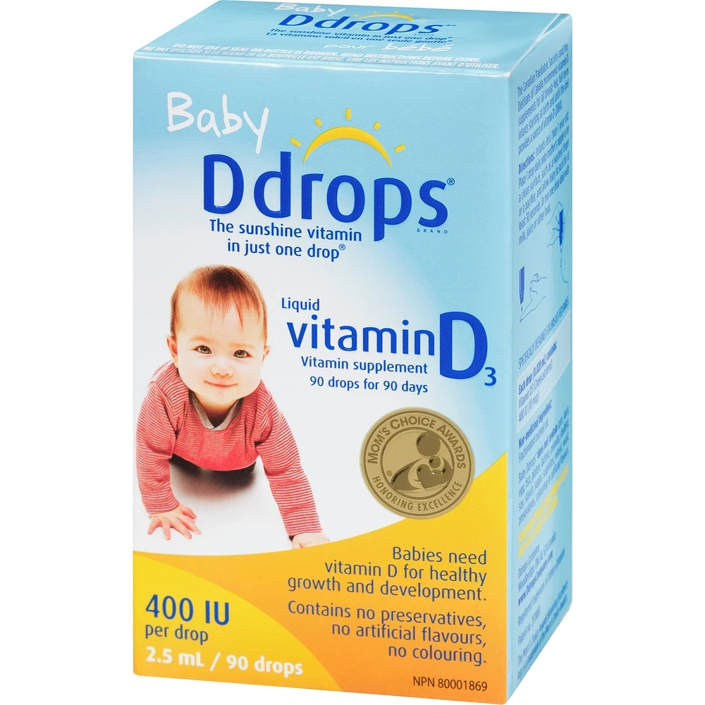 Baby Ddrops 400 IU Vitamin D3, 90 drops