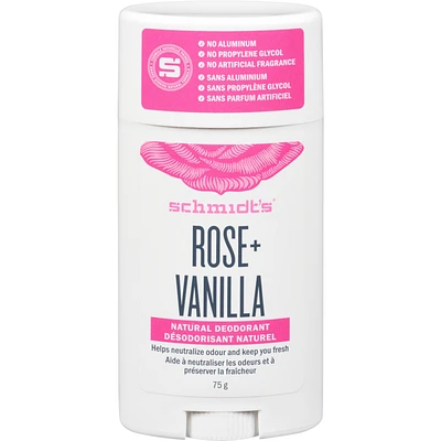 Schmidt's  Désodorisant d'Origine Naturelle 48 heures de protection rose & vanilla désodorisant pour homme et femme 75 g