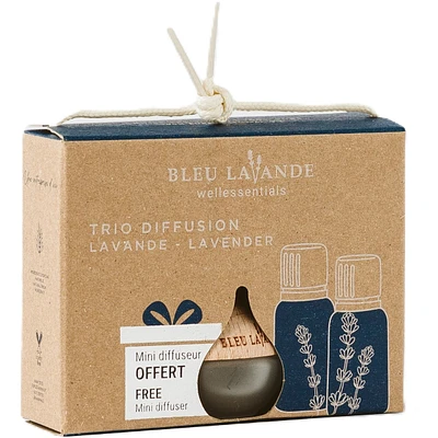 Ens. 2 huiles essentielles lavande + diffuseur goutte