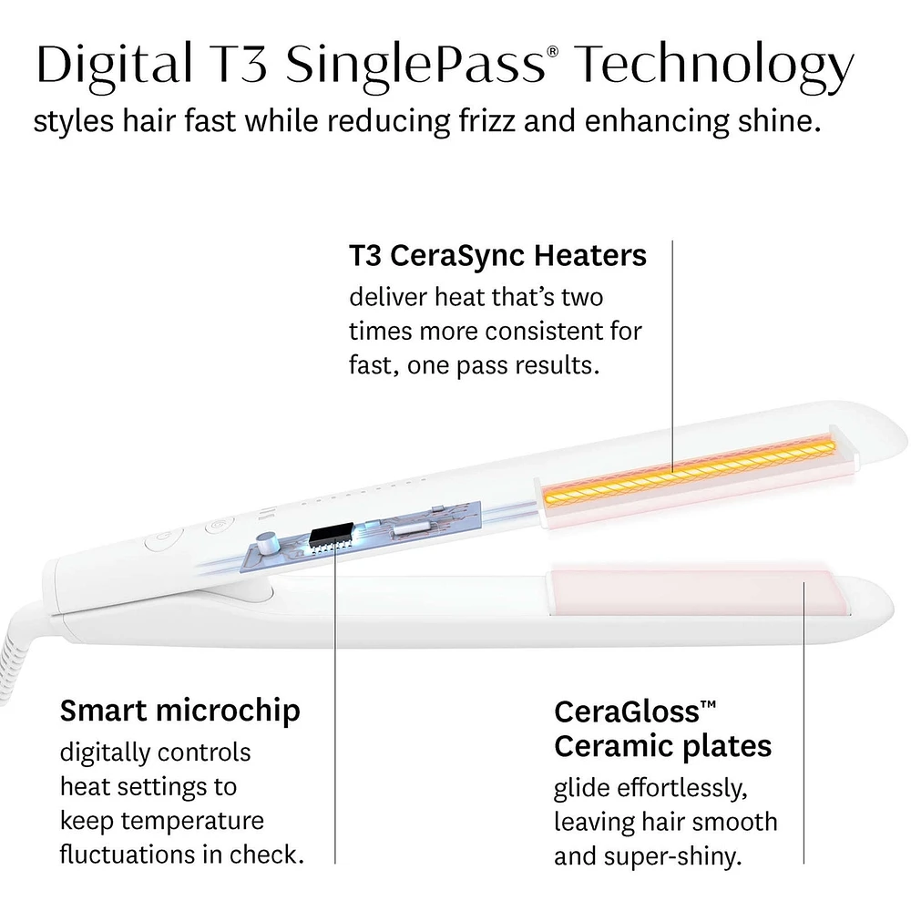 SinglePass StyleMax Professional 1" Flat Iron with Automated Heat