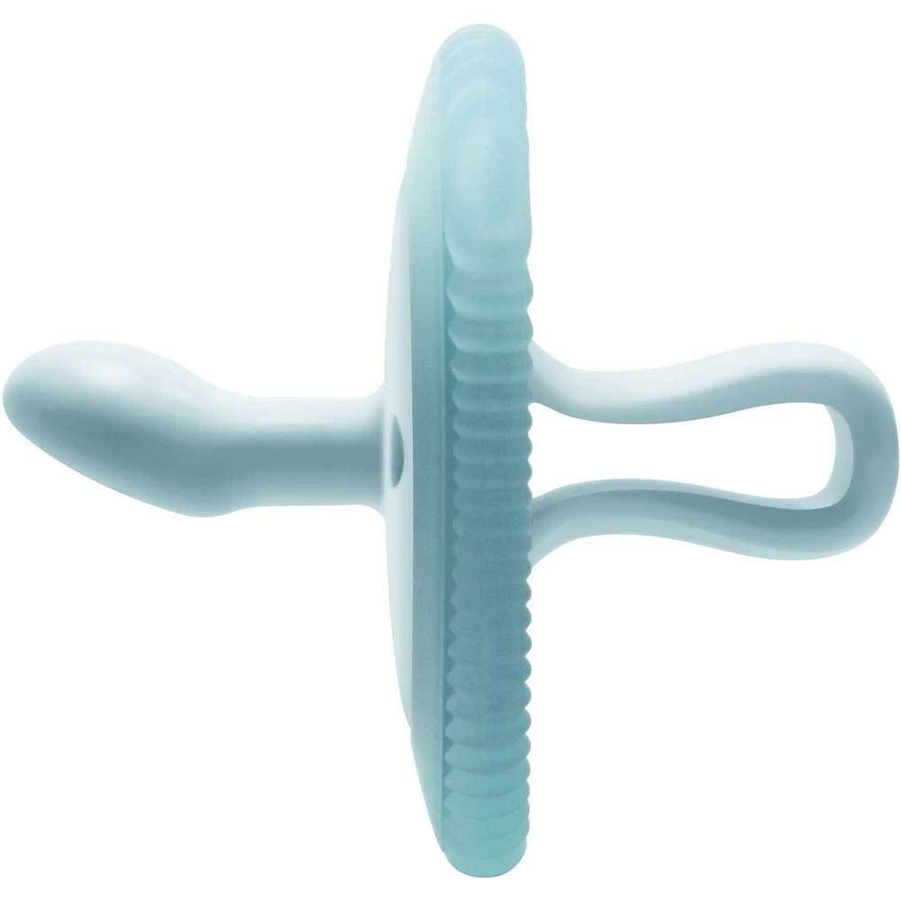 NUK Comfy Duet Soother 2-in-1 Pacifier and Teether, 0-12 months, Green & Orange, 2 Pack