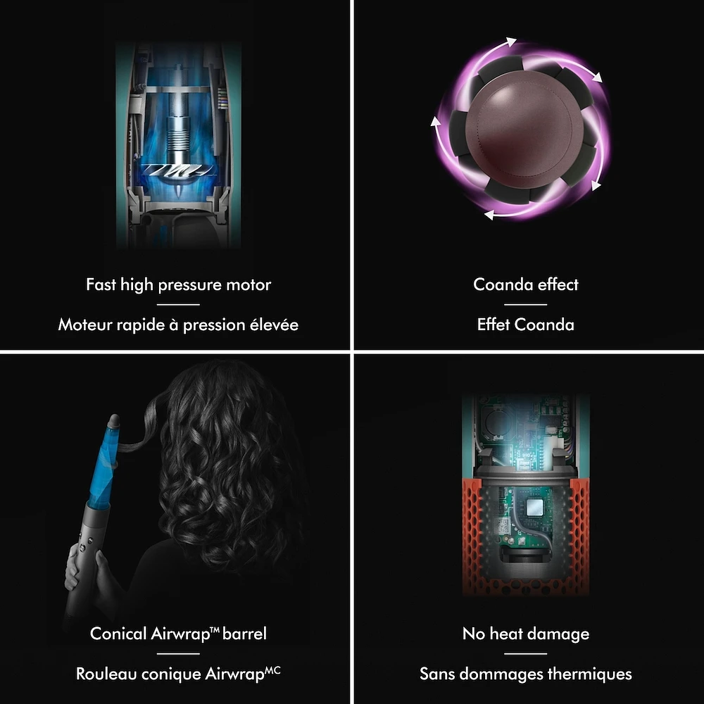 Dyson Airwrap i.d.MC séchoir coiffant polyvalent et sèche-cheveux Curly+Coily en édition spéciale jaspe fleur de prunier