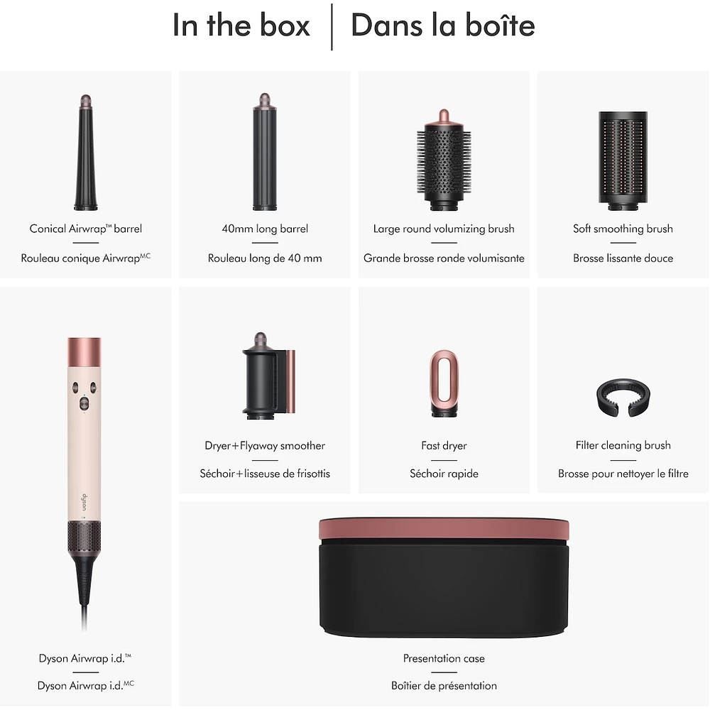 Dyson Airwrap i.d.MC séchoir coiffant polyvalent et sèche-cheveux Straight+Wavy en rose céramique