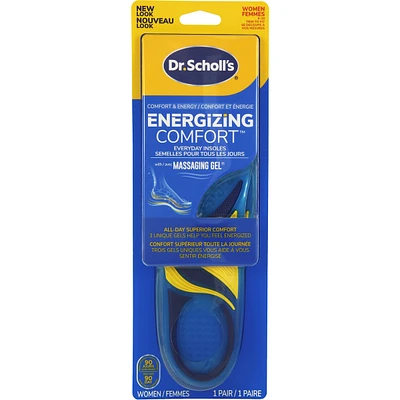 Energizing Comfort Everyday Insoles with Massaging Gel®, Women, Size 6-10