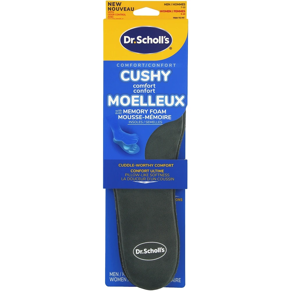 Semelles Dr Scholl’s® Cushy Confort en mousse à mémoire de forme, unisexe, pointure homme 7-13, femme 5-10