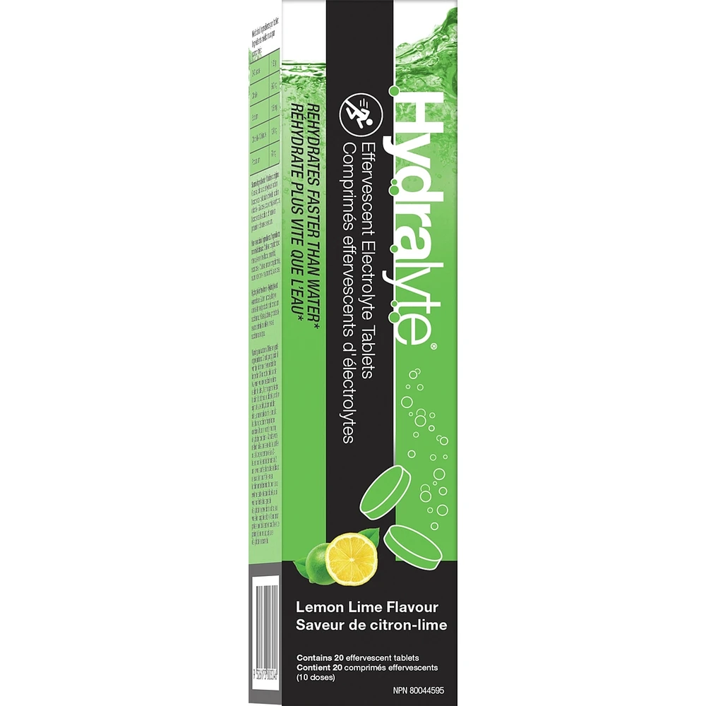 Comprimés effervescents d'électrolytes, Saveur de citron-lime