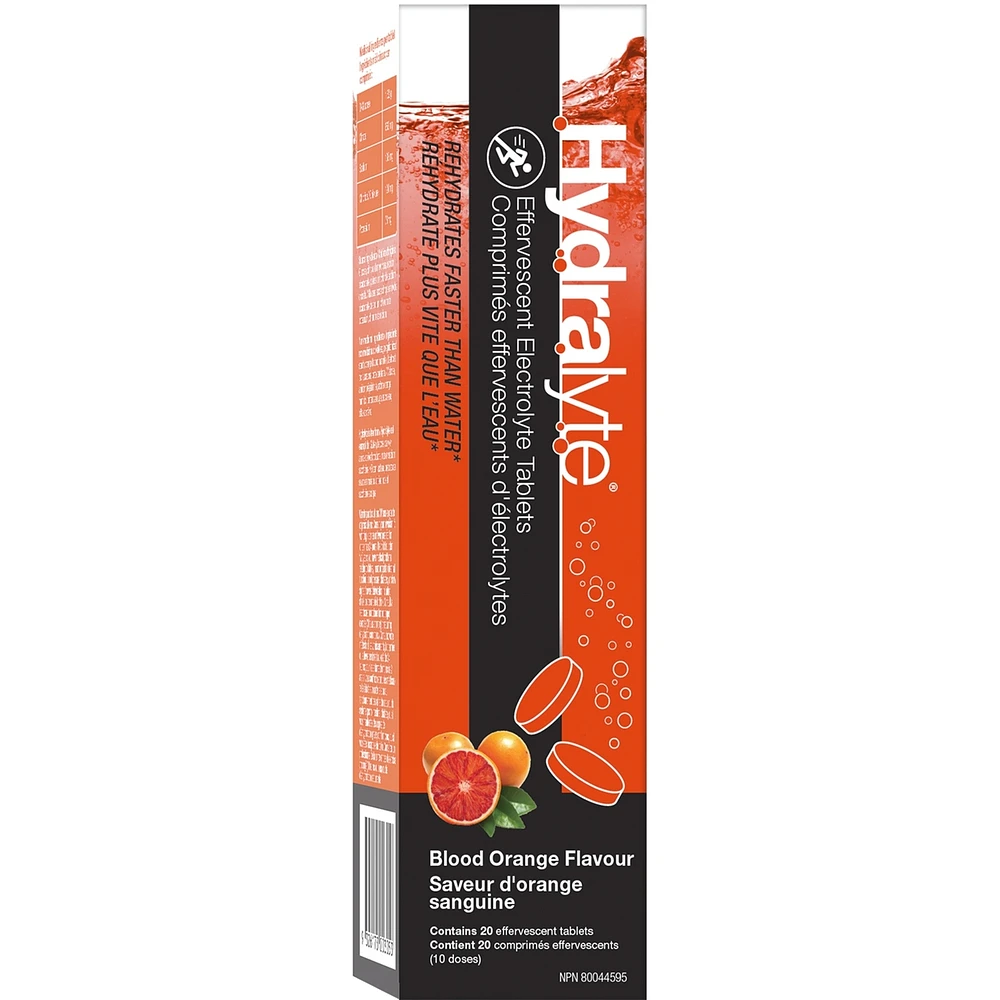 Comprimés effervescents d'électrolytes, Saveur d'orange sanguine