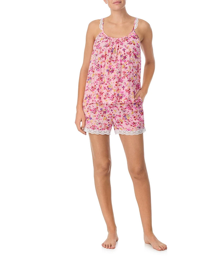 40 Winks Woven Sleeveless Round Neck Cami & Short Ditsy Floral Print Pajama Set