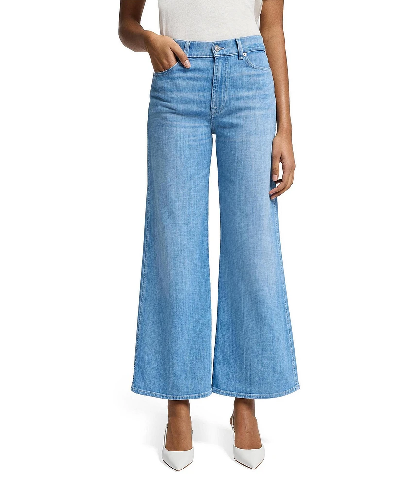 7 For All Mankind Lotta High Rise Cropped Wide Leg Denim Jeans